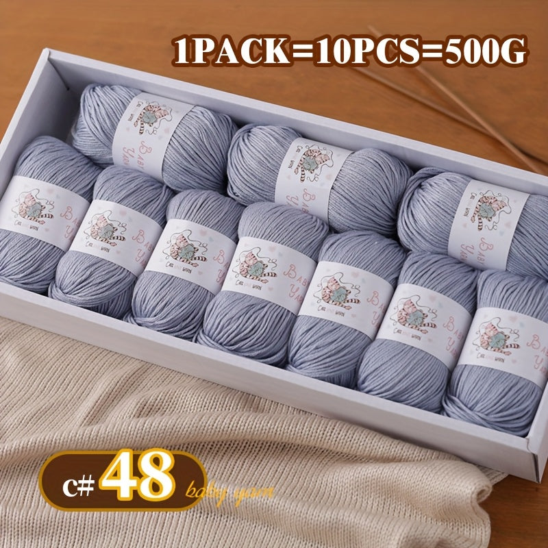 Soft Cashmere Yarn Set 500G 10 Skeins For Knitting