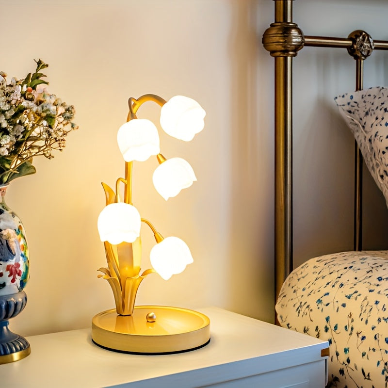 INSART Five Bell Orchid Table Lamp For Home Decor Lighting
