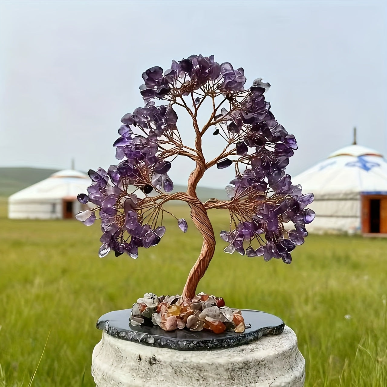 Natural Amethyst Tree Crystal For Meditation Display Jewelry