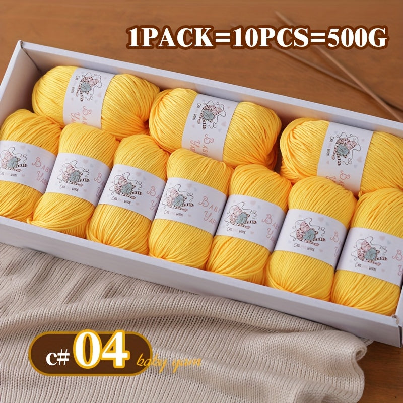 Soft Cashmere Yarn Set 500G 10 Skeins For Knitting
