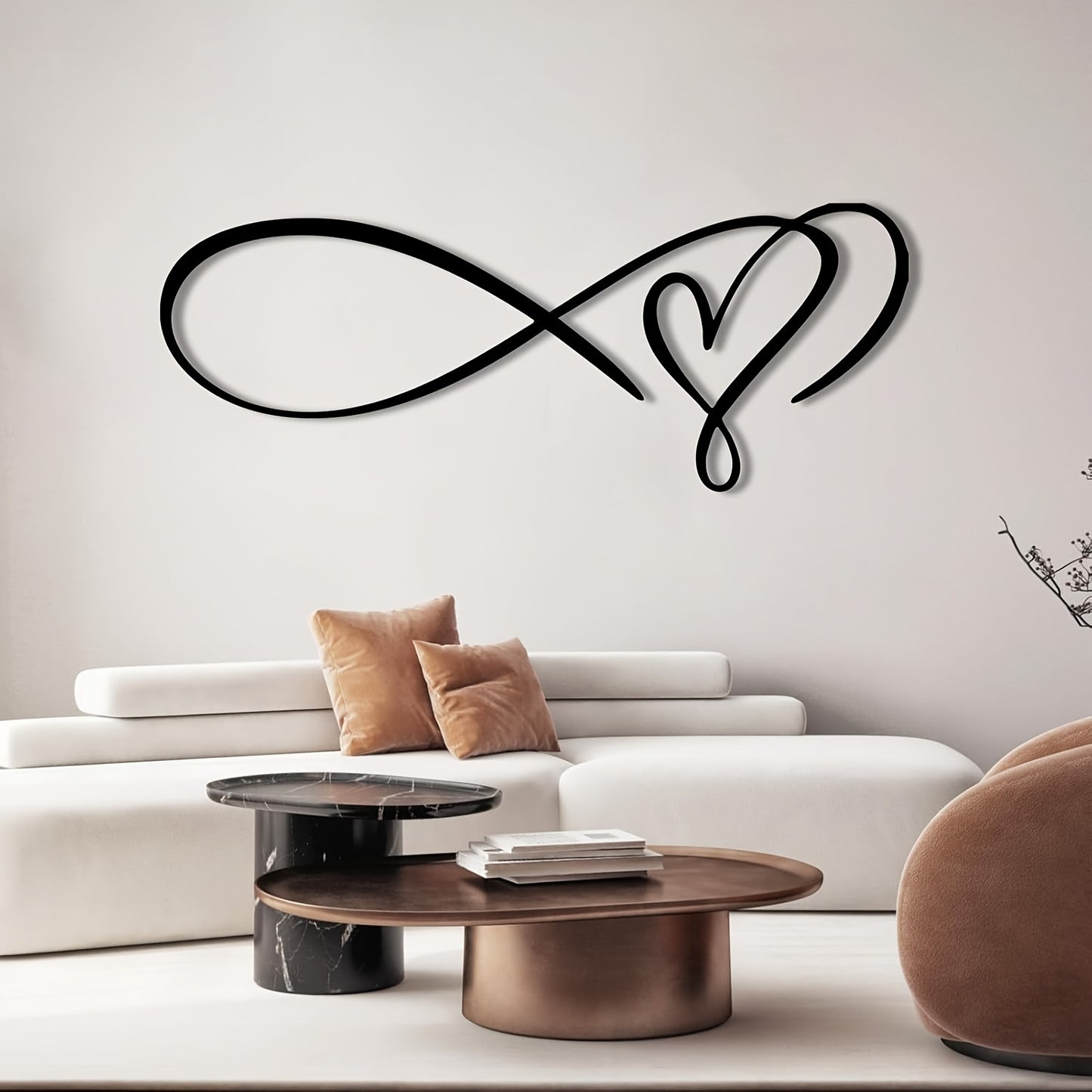 MIMISOH Iron Heart Infinity Wall Decor Romantic Sculpture