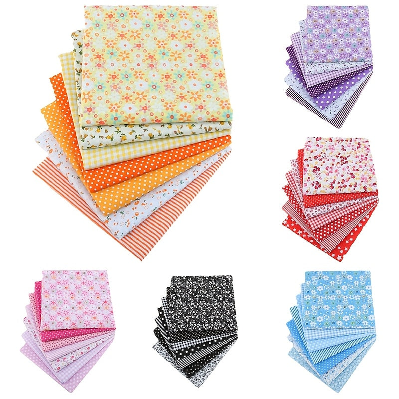 Assorted Fabric Craft Set 400 Pcs Floral Striped Polka Dots
