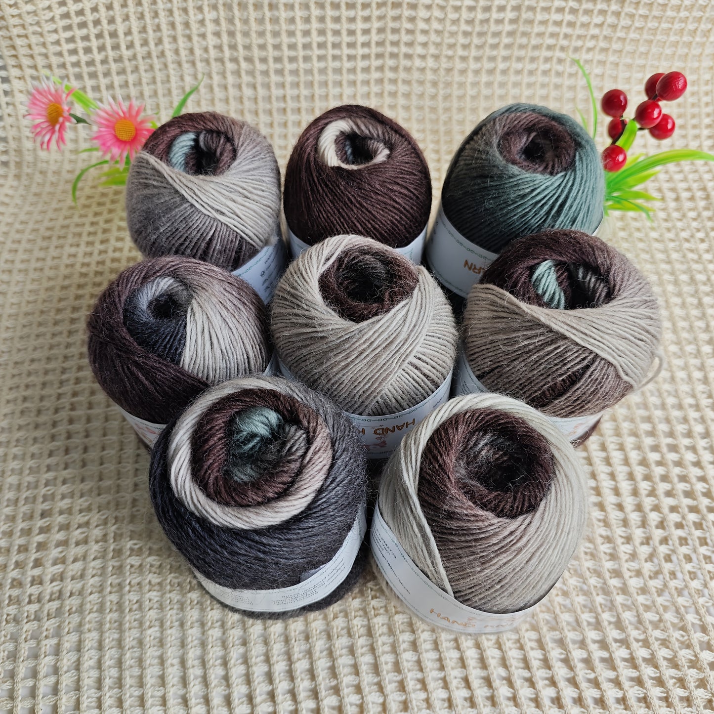 Australian Wool Self Striping Tie Dye Yarn for DIY Shawls