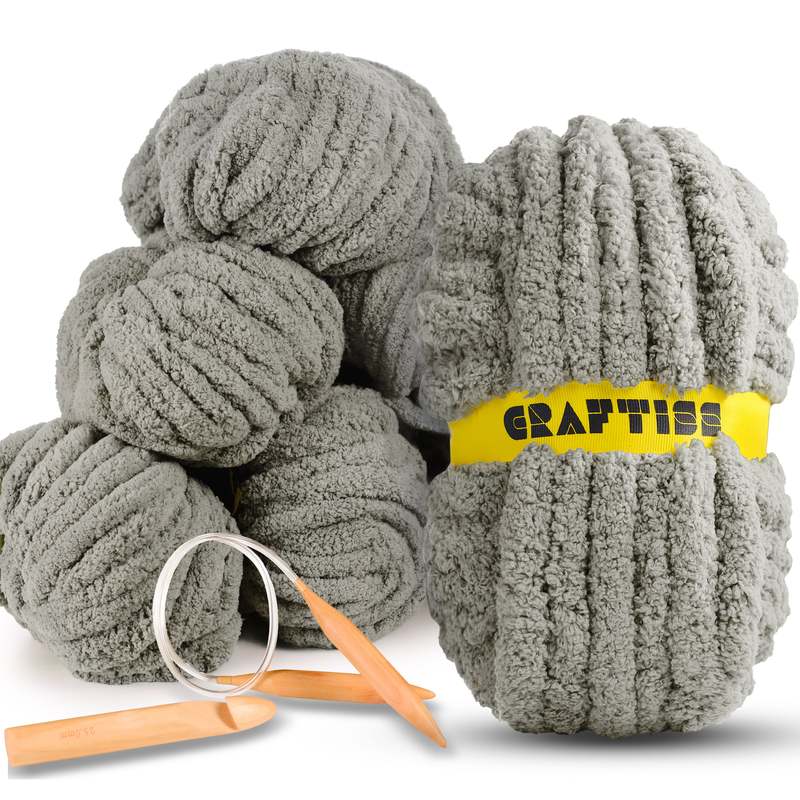 Craftiss Chenille Yarn for Crocheting and Knitting Projects