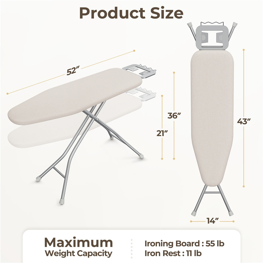 Costoffs Adjustable Foldable Ironing Board With Thick 4 Layer Pad