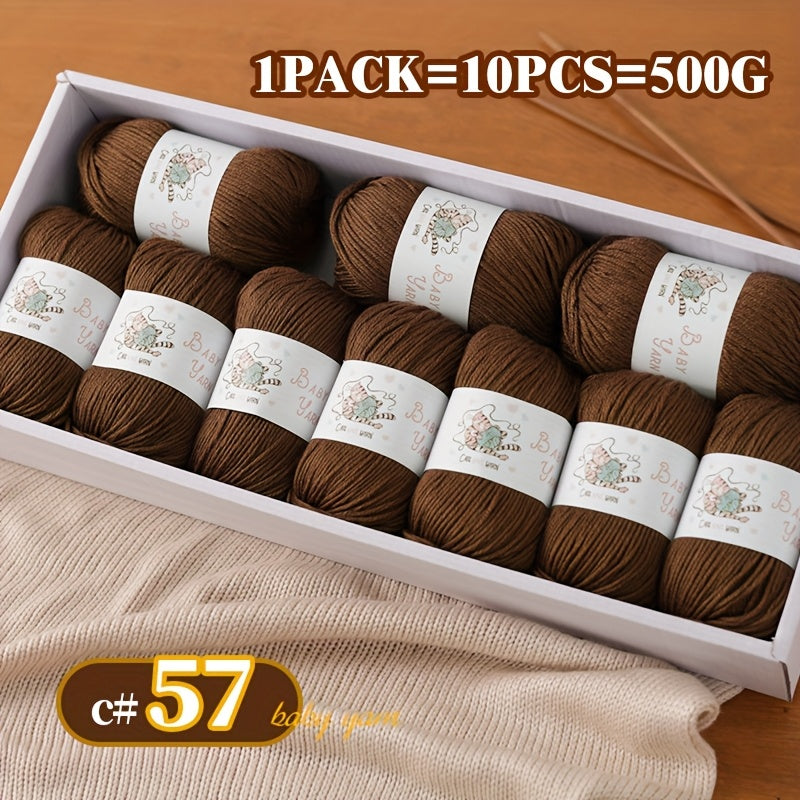 Soft Cashmere Yarn Set 500G 10 Skeins For Knitting