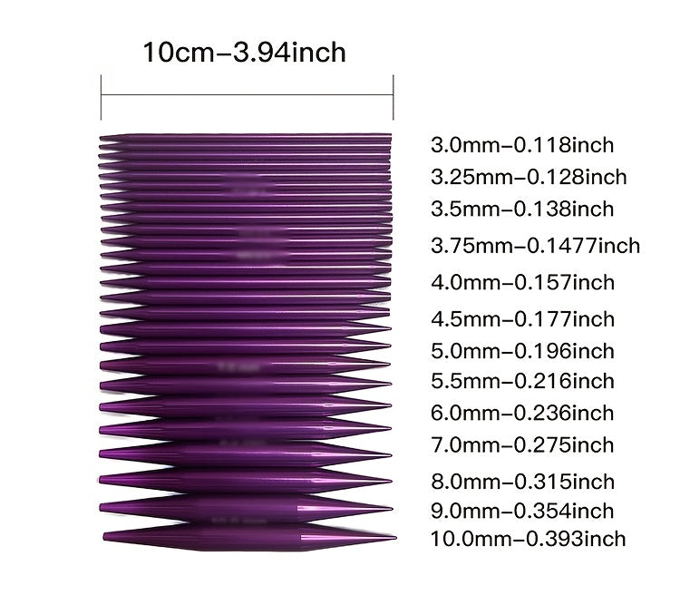 Aluminum Alloy Interchangeable Knitting Needles With Heads And Rings Case