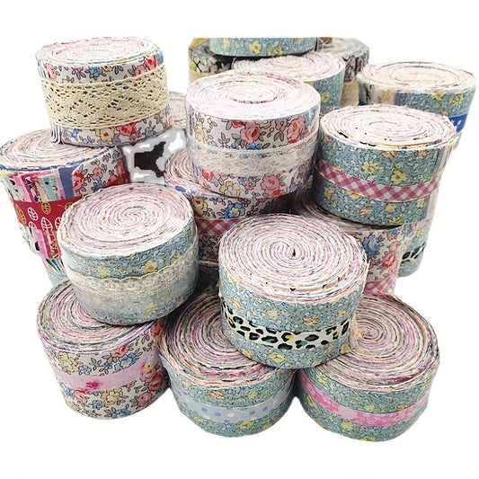 Floral Striped Polka Dot Fabric Set For Craft Projects