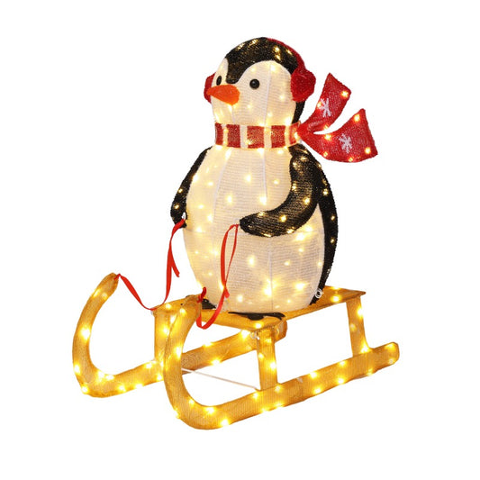 LEADZM Penguin Sled 130 LED Christmas Lights Indoor Outdoor