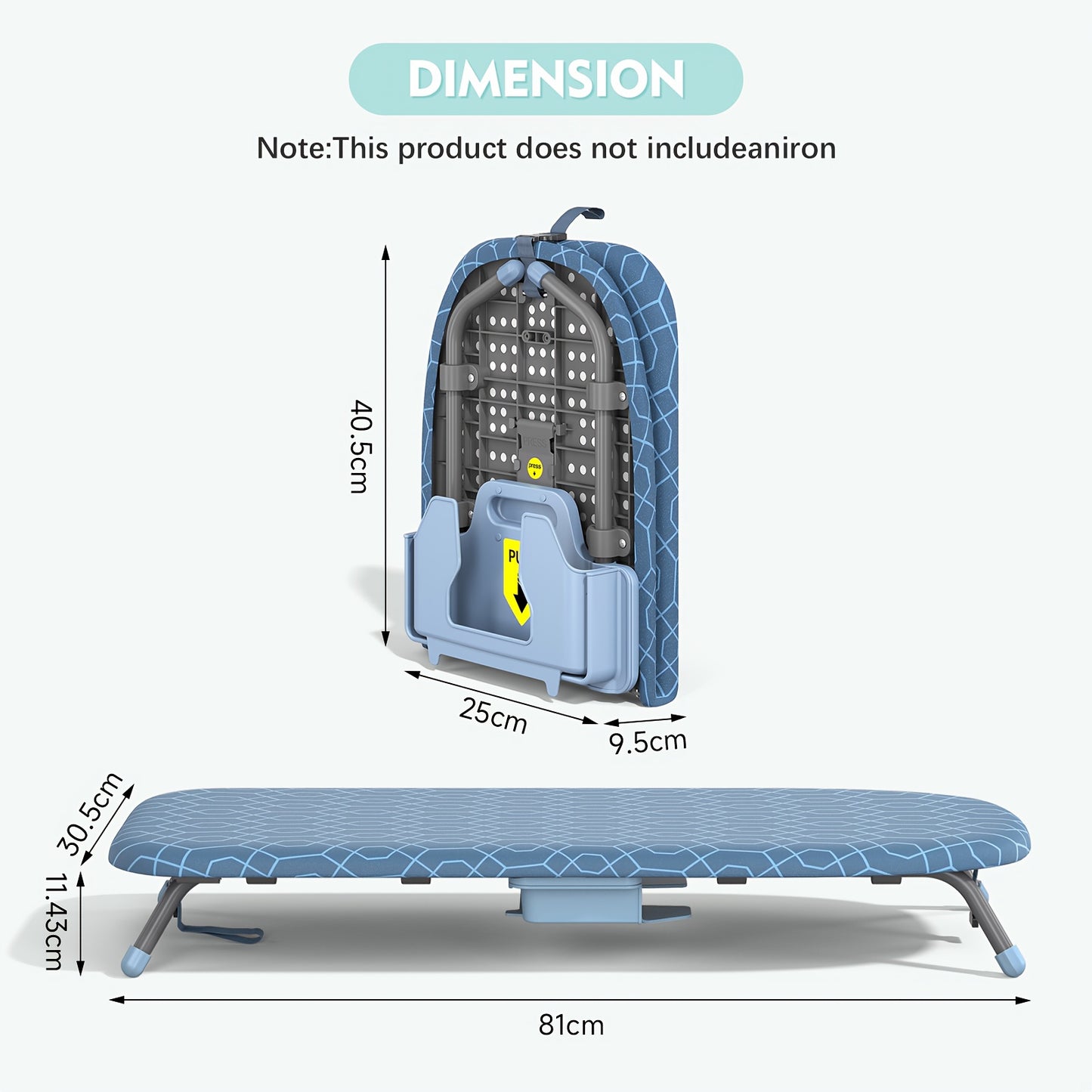 TOOLF Portable Tabletop Ironing Board With Holder And Covers