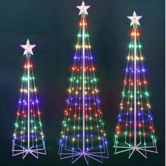 RGB Change Prelit Smart Cone Christmas Tree Indoor Set