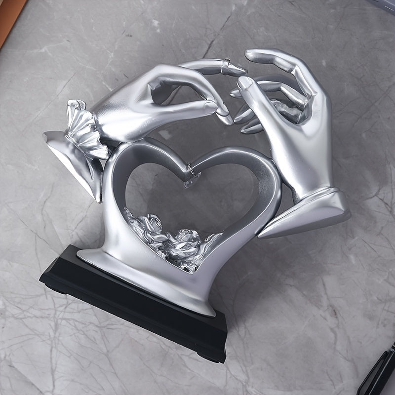 Elegant Resin Love Symbol Crystal Ornament With Heart Gemstone