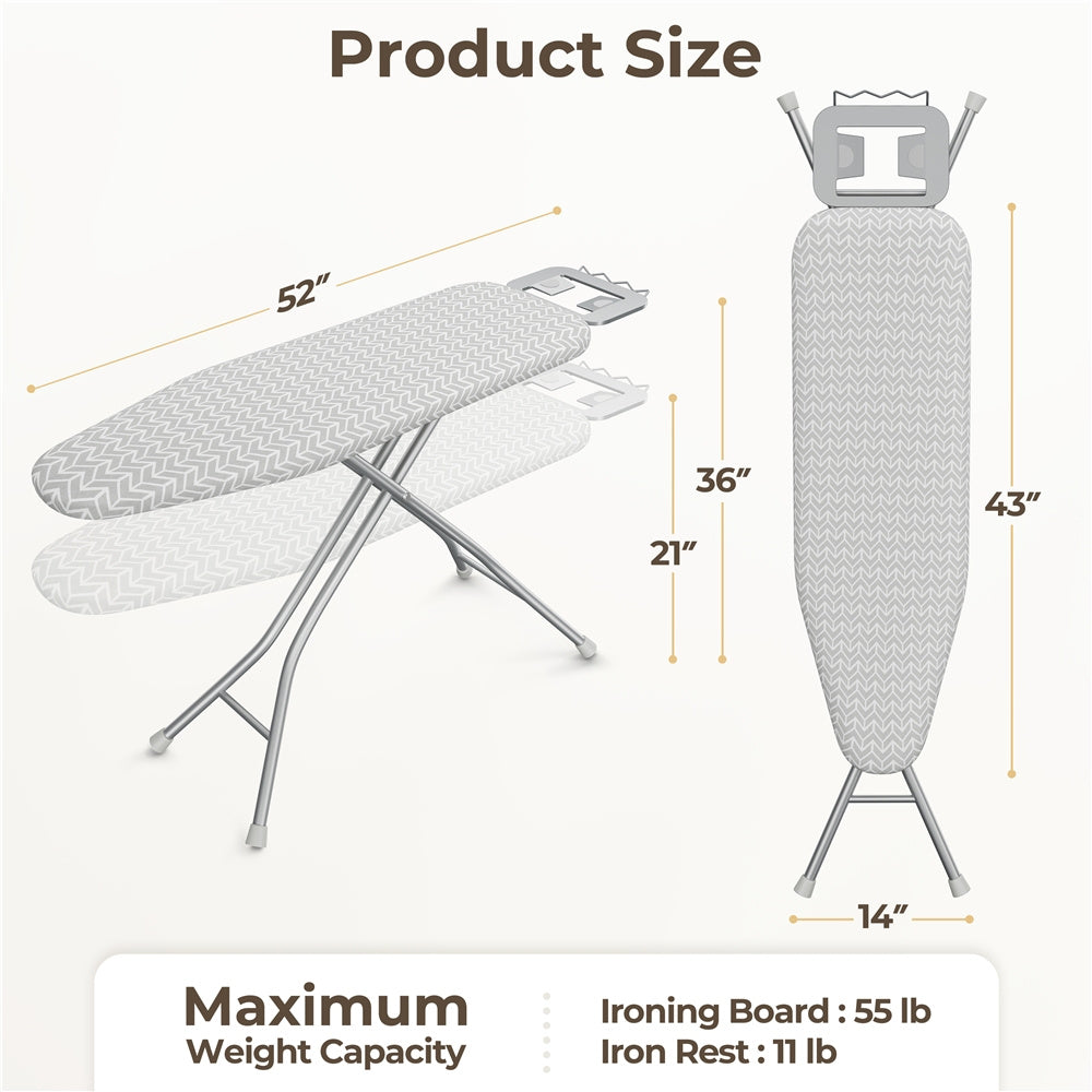 Costoffs Adjustable Foldable Ironing Board With Thick 4 Layer Pad