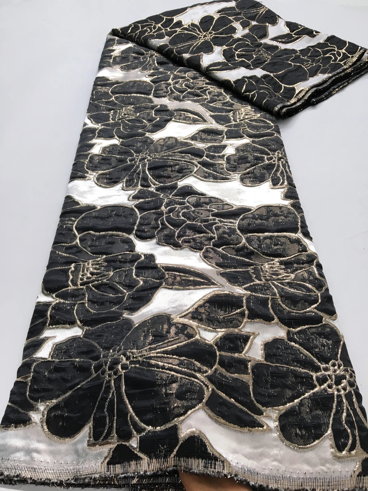 Kalume French Jacquard Lace Fabric Brocade Embroidery