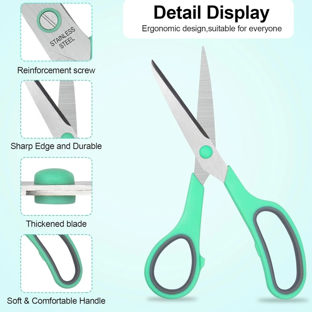 Hign-Concerned All Purpose Scissors 6 Pack Comfort Grip