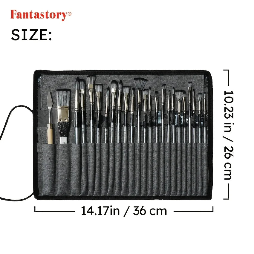 Hair 24 Piece Paint Brush Set With Mixing Knife Box