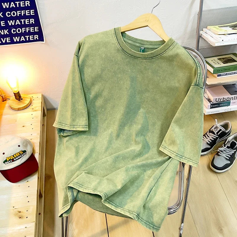 Pdmcms Distressed Retro Drop Shoulder Summer T Shirt