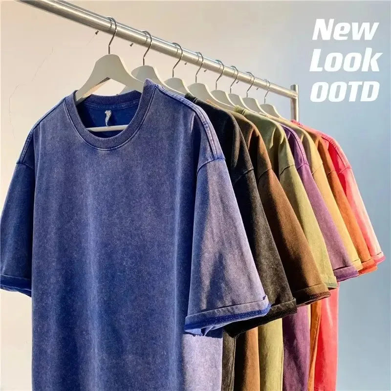 Pdmcms Distressed Retro Drop Shoulder Summer T Shirt