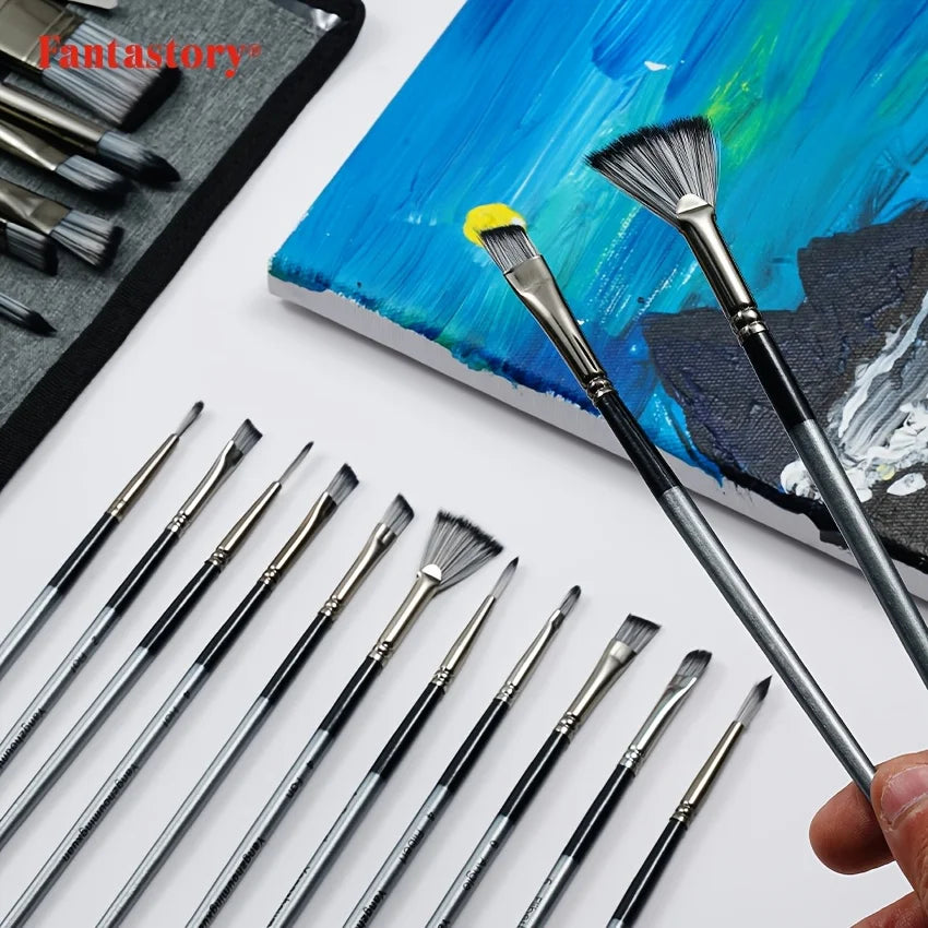 Hair 24 Piece Paint Brush Set With Mixing Knife Box