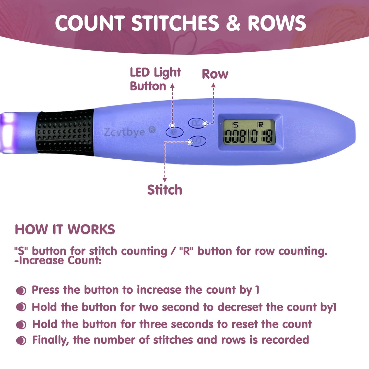 Hign-concerned Crochet Hook Set With LED Light Stitch And Row Counter