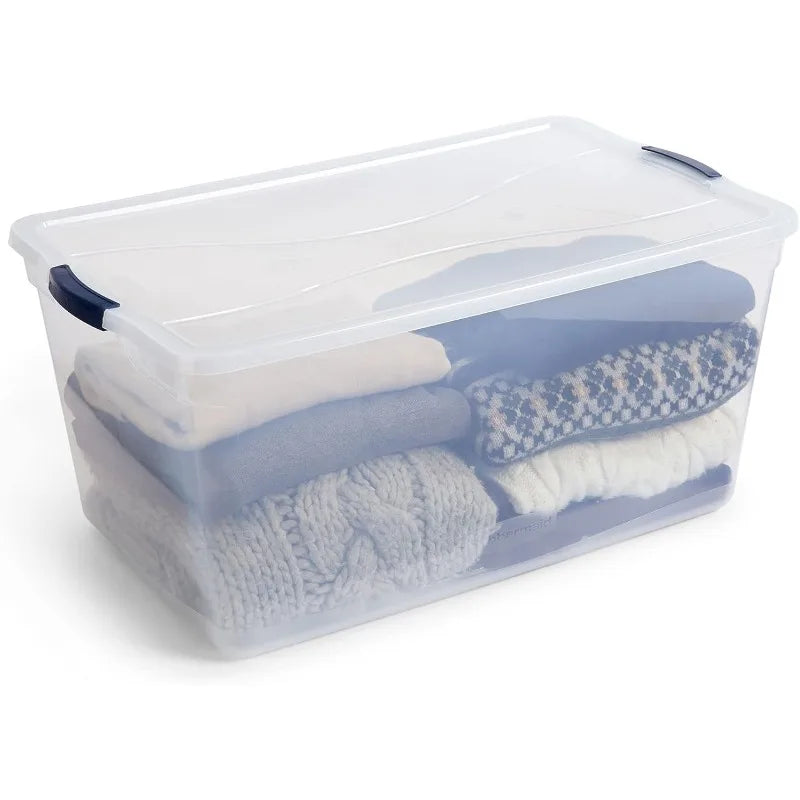 Cleverstore 4 Pack Stackable Plastic Storage Containers
