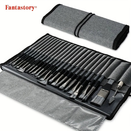 Hair 24 Piece Paint Brush Set With Mixing Knife Box