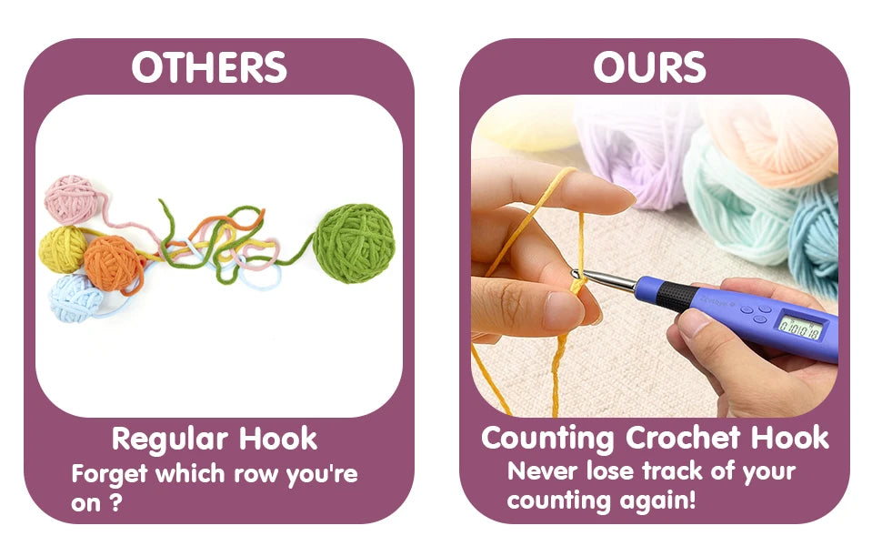 Hign-concerned Crochet Hook Set With LED Light Stitch And Row Counter