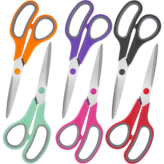 Hign-Concerned All Purpose Scissors 6 Pack Comfort Grip