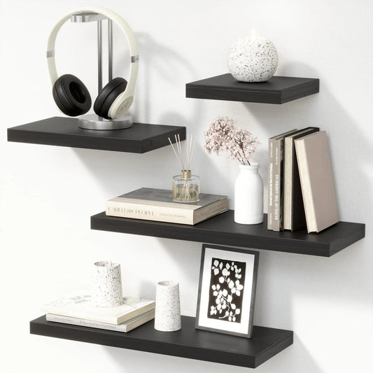 Richer House Rustic Floating Shelves With Invisible Bracket