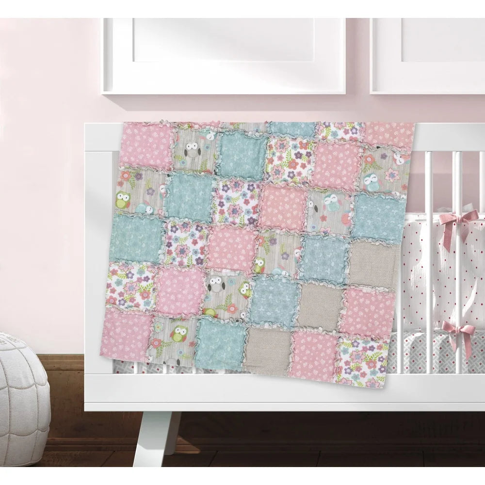 DUTRIEUX Owl Floral Flannel Precut Bundle For Quilting
