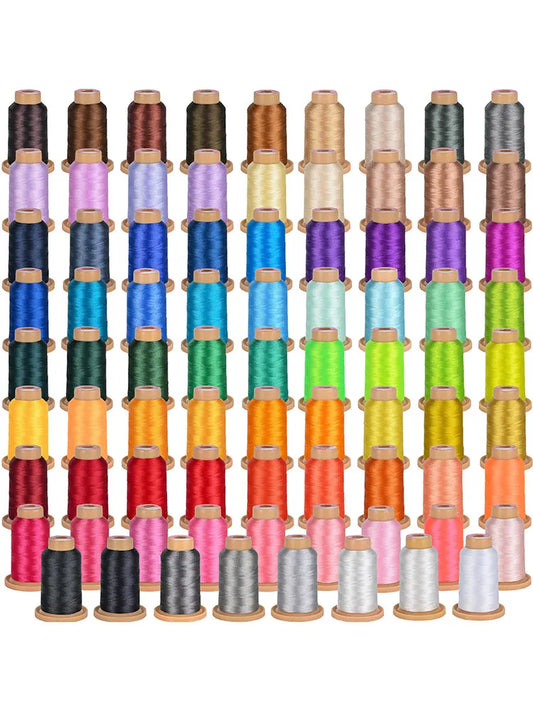 Richword Embroidery Threads Kit Assorted Polyester 80 Pcs