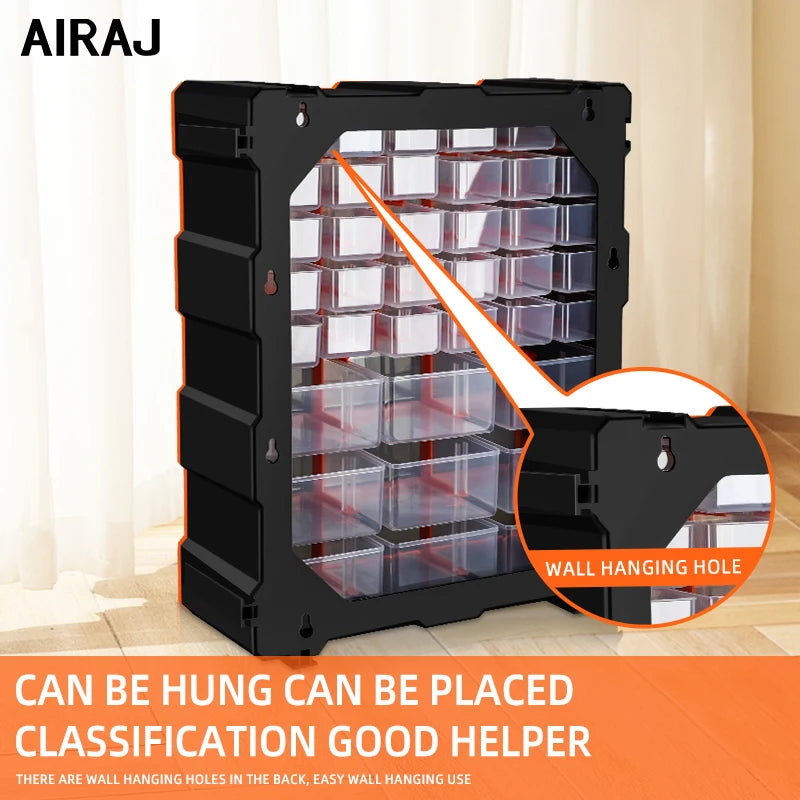 AIRAJ Clear Plastic Wall Mount Cabinet Drawer Organizer