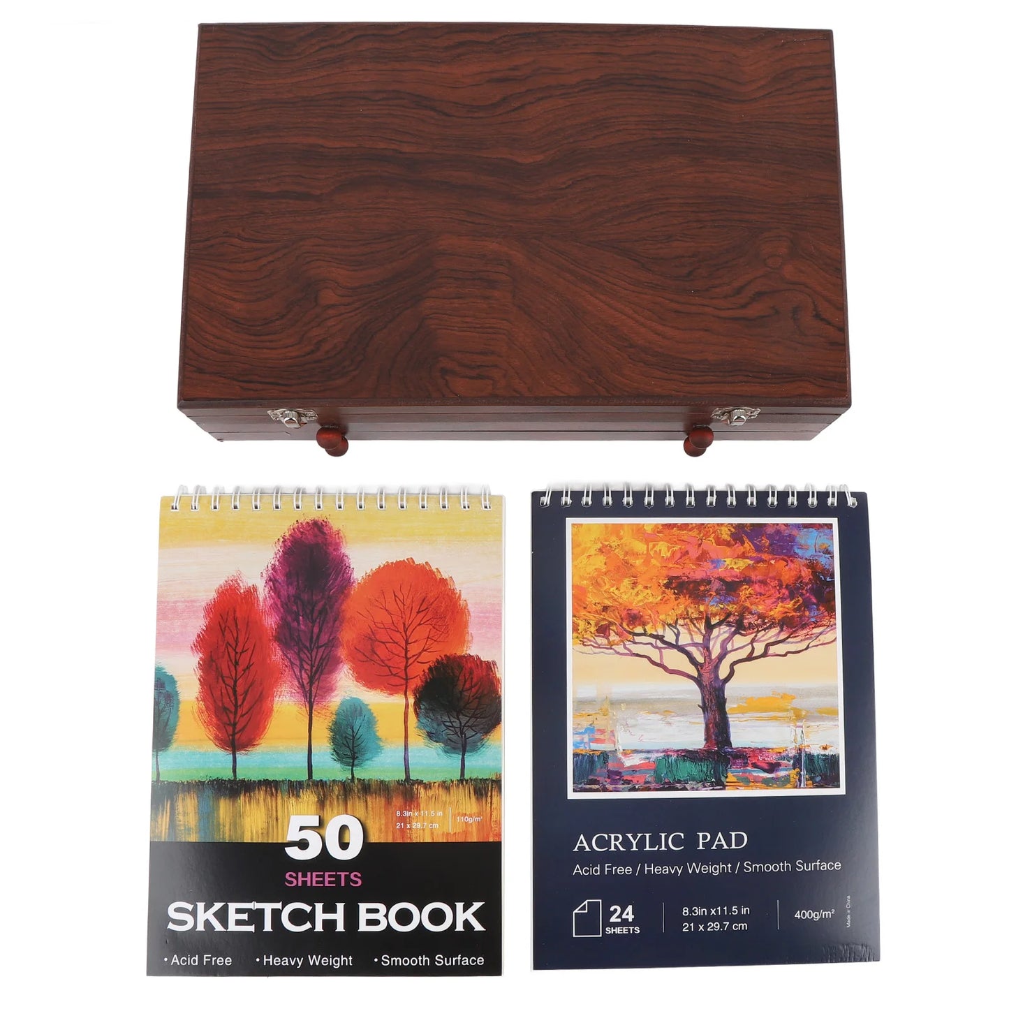 Hignconcerned 142Pcs Wooden Art Set With Pencils Paints