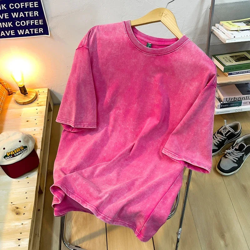 Pdmcms Distressed Retro Drop Shoulder Summer T Shirt