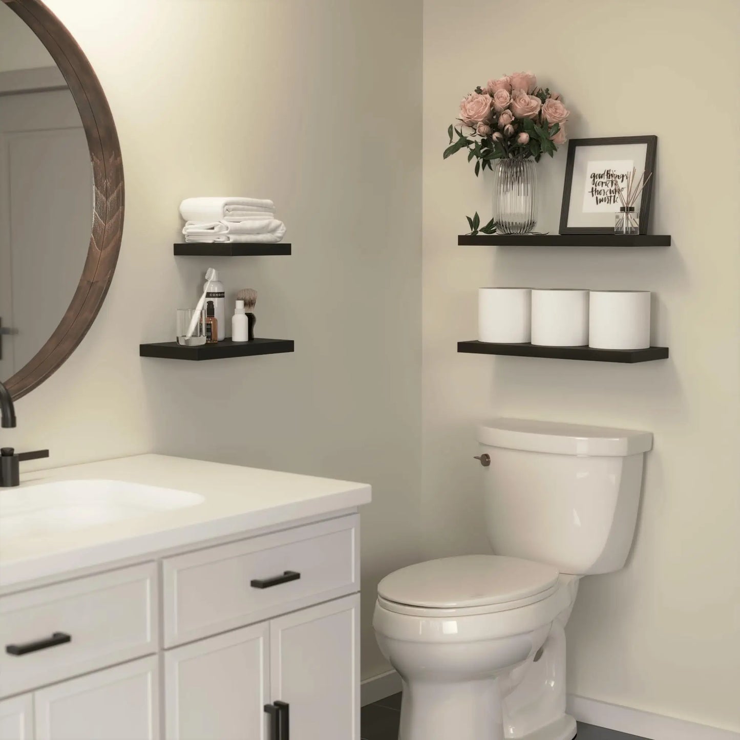 Richer House Rustic Floating Shelves With Invisible Bracket