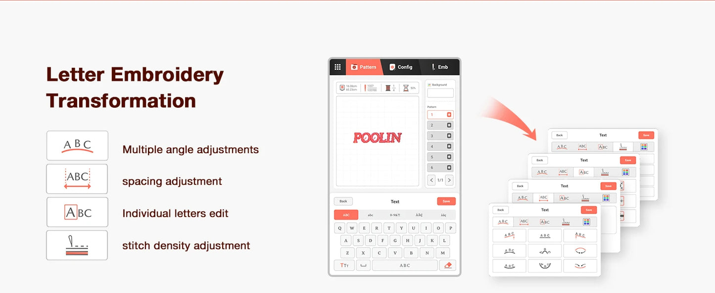 POOLIN EOC05 Computerized Embroidery Machine With Threads And Stabilizer