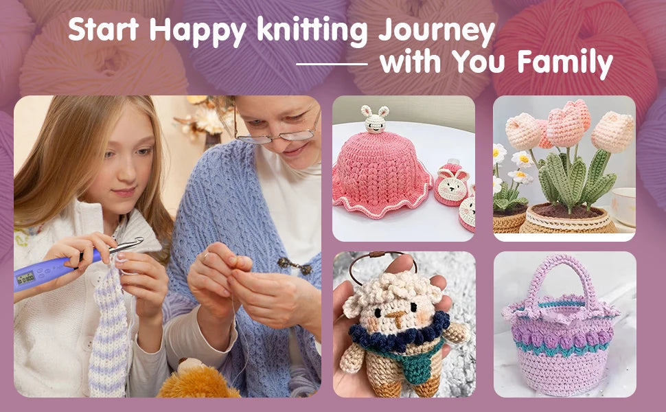 Hign-concerned Crochet Hook Set With LED Light Stitch And Row Counter