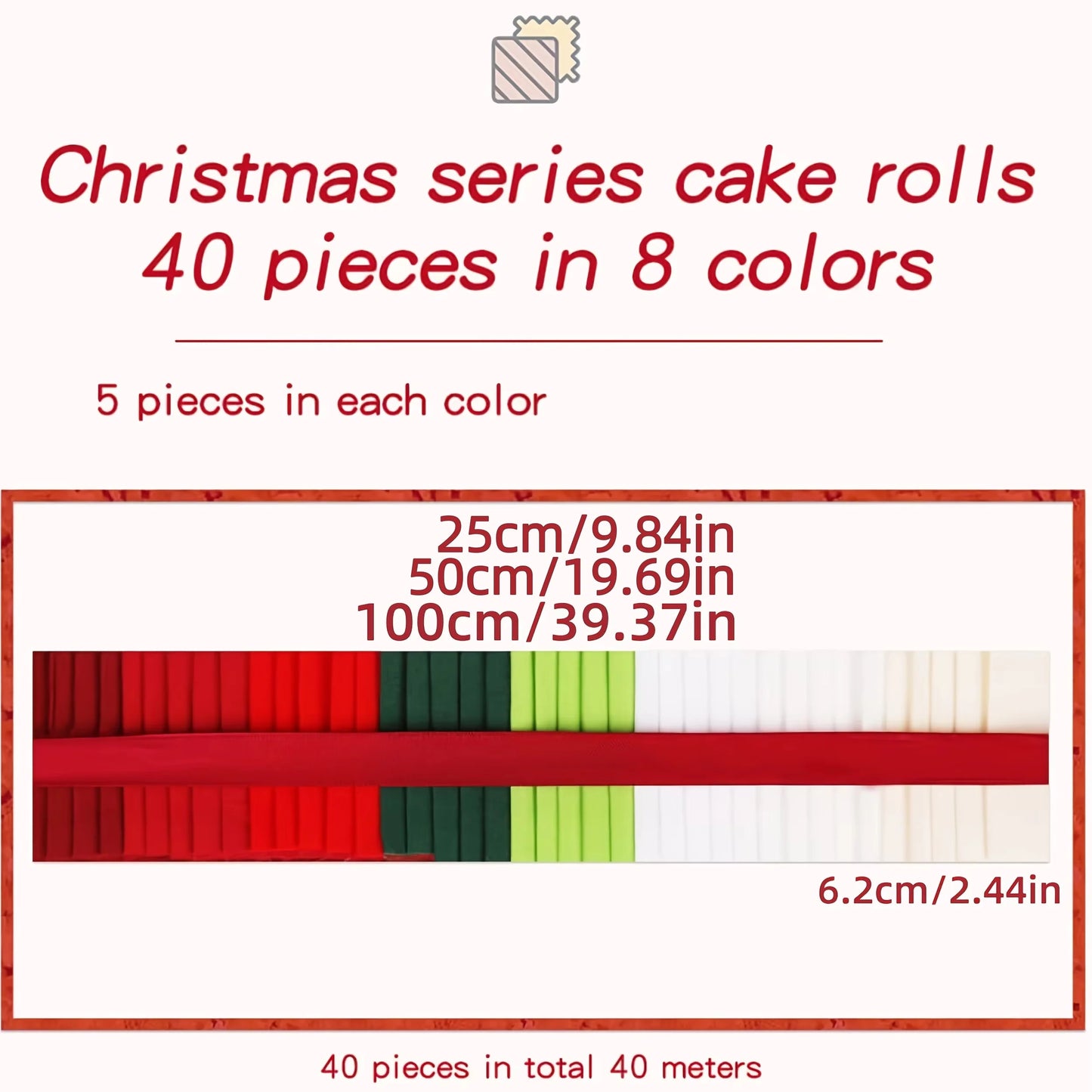 WENYUYACN Christmas Cotton Jelly Roll 40pcs Precut Fabric Strips