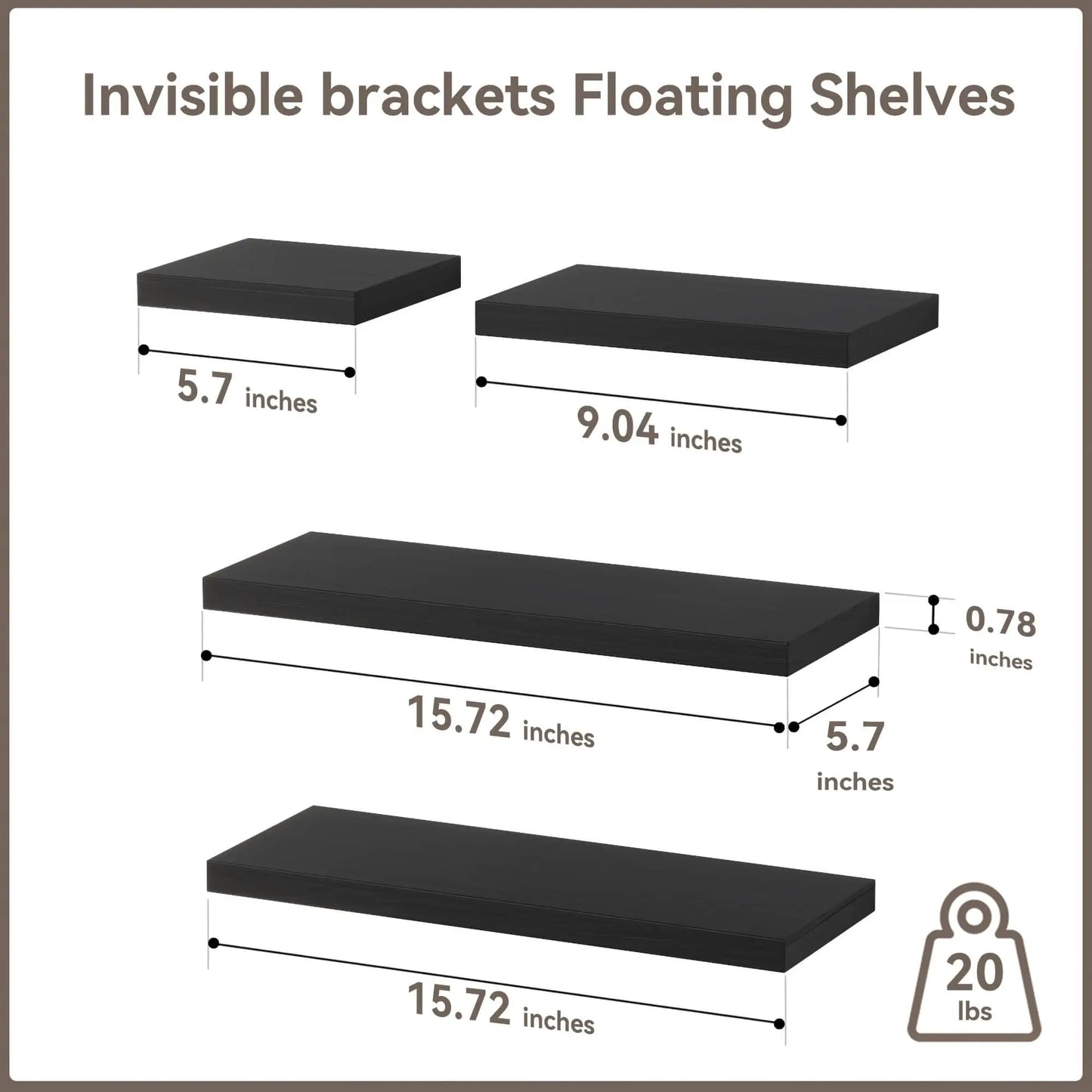 Richer House Rustic Floating Shelves With Invisible Bracket
