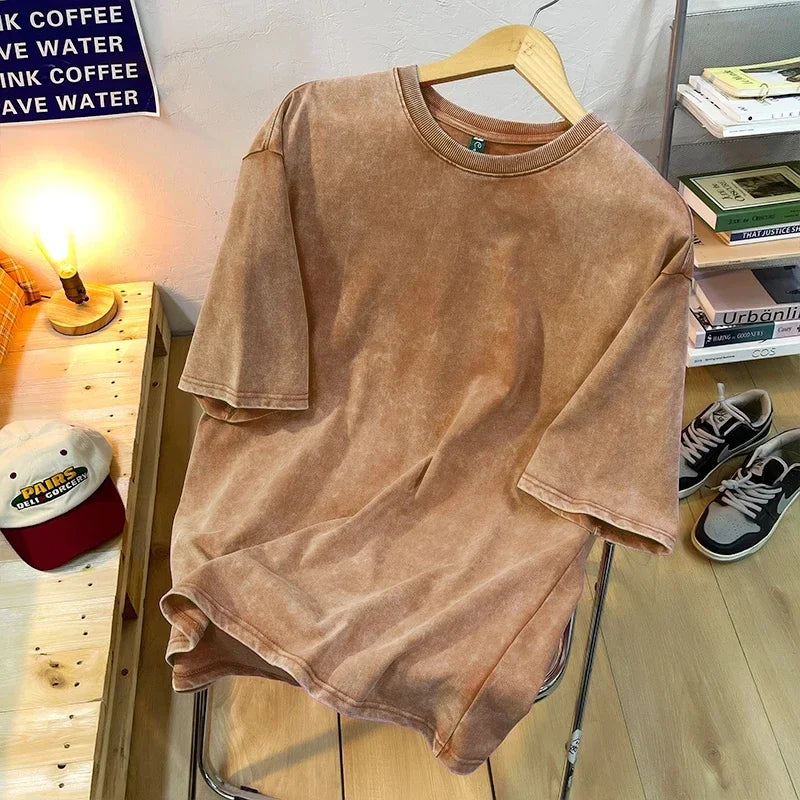 Pdmcms Distressed Retro Drop Shoulder Summer T Shirt