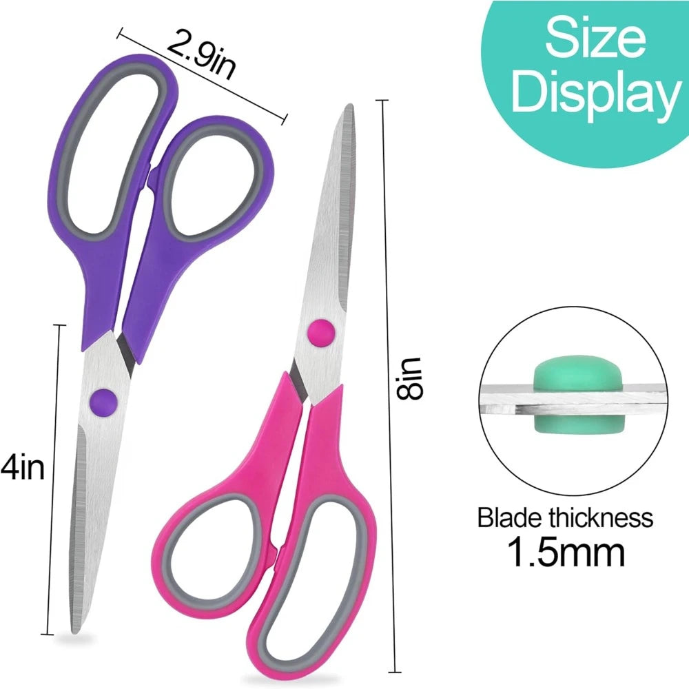 Hign-Concerned All Purpose Scissors 6 Pack Comfort Grip