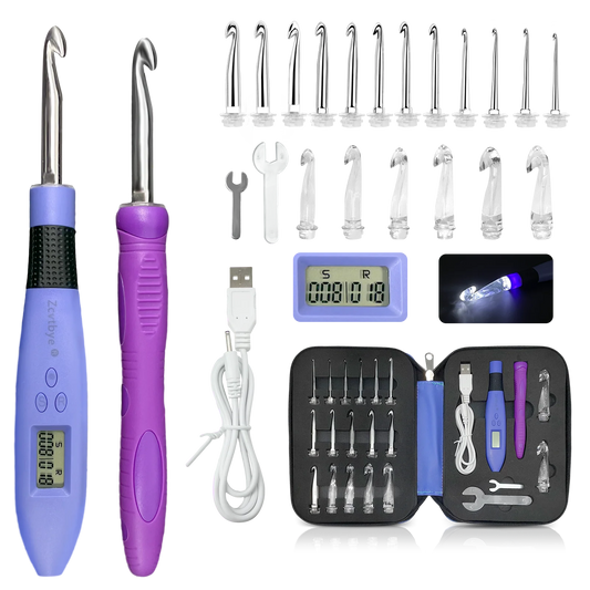 Hign-concerned Crochet Hook Set With LED Light Stitch And Row Counter