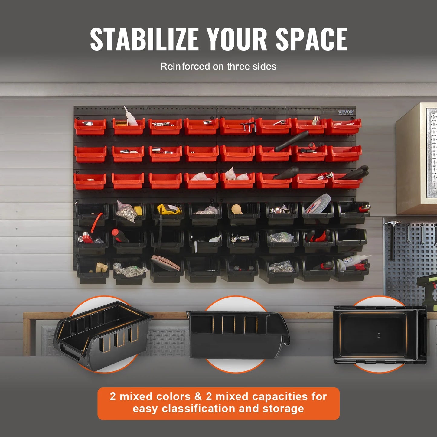 SucceBuy Wall Mounted Storage Bins For Nuts Bolts Screws