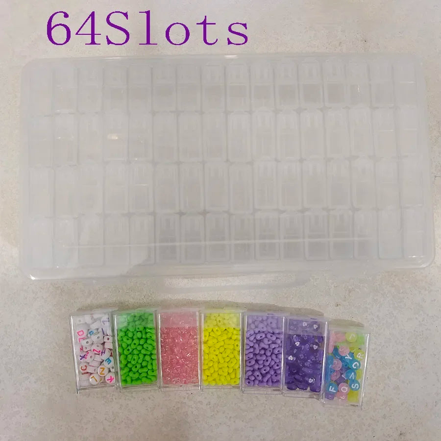 DIY Craft 64 Slots Organizer Box For Diamond Painting Beads