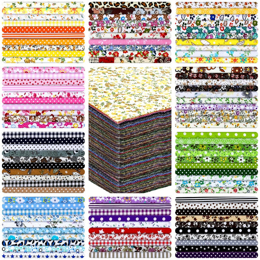 Patelai 150Pcs Fabric Bundle Precut Fat Squares Scraps
