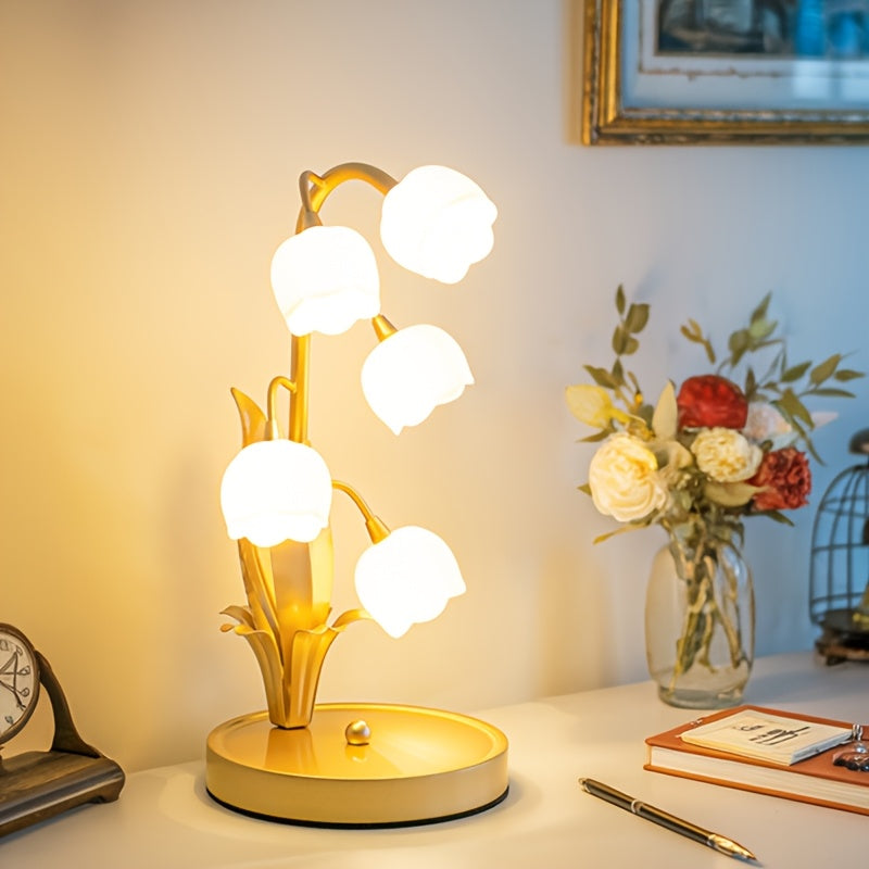 INSART Five Bell Orchid Table Lamp For Home Decor Lighting