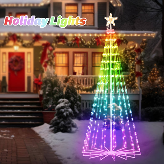 Christmas Tree LED Lights Colorful Cone USB Powered
