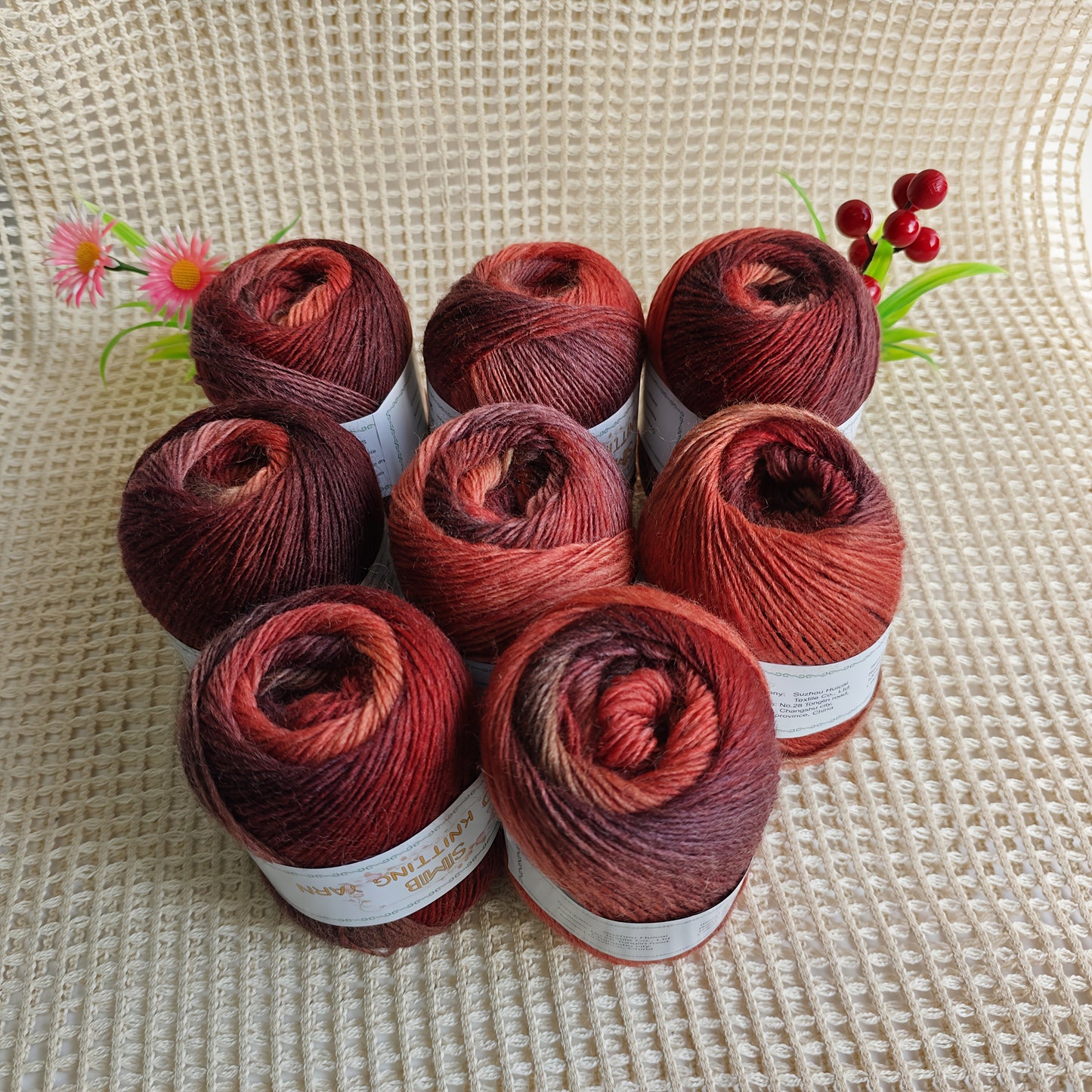 Australian Wool Self Striping Tie Dye Yarn for DIY Shawls