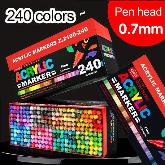 Acrylic Markers Set 240pcs For Wood Stone Fabric Paper