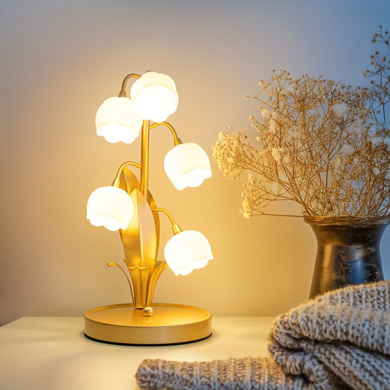 INSART Five Bell Orchid Table Lamp For Home Decor Lighting